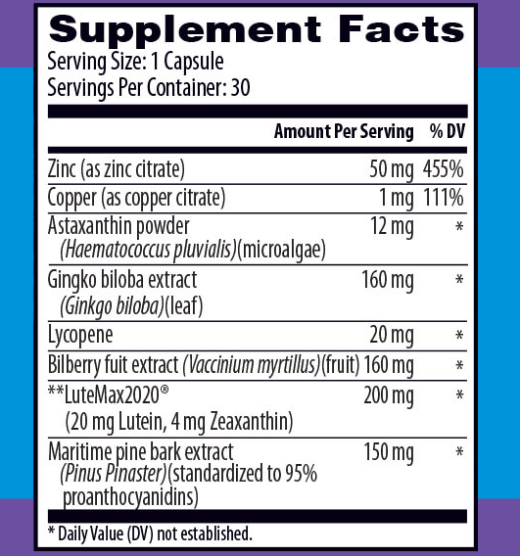 Zenith Labs Vision 20 Ingredients